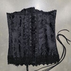 Frederick's of Hollywood Black Lace-Up Corset